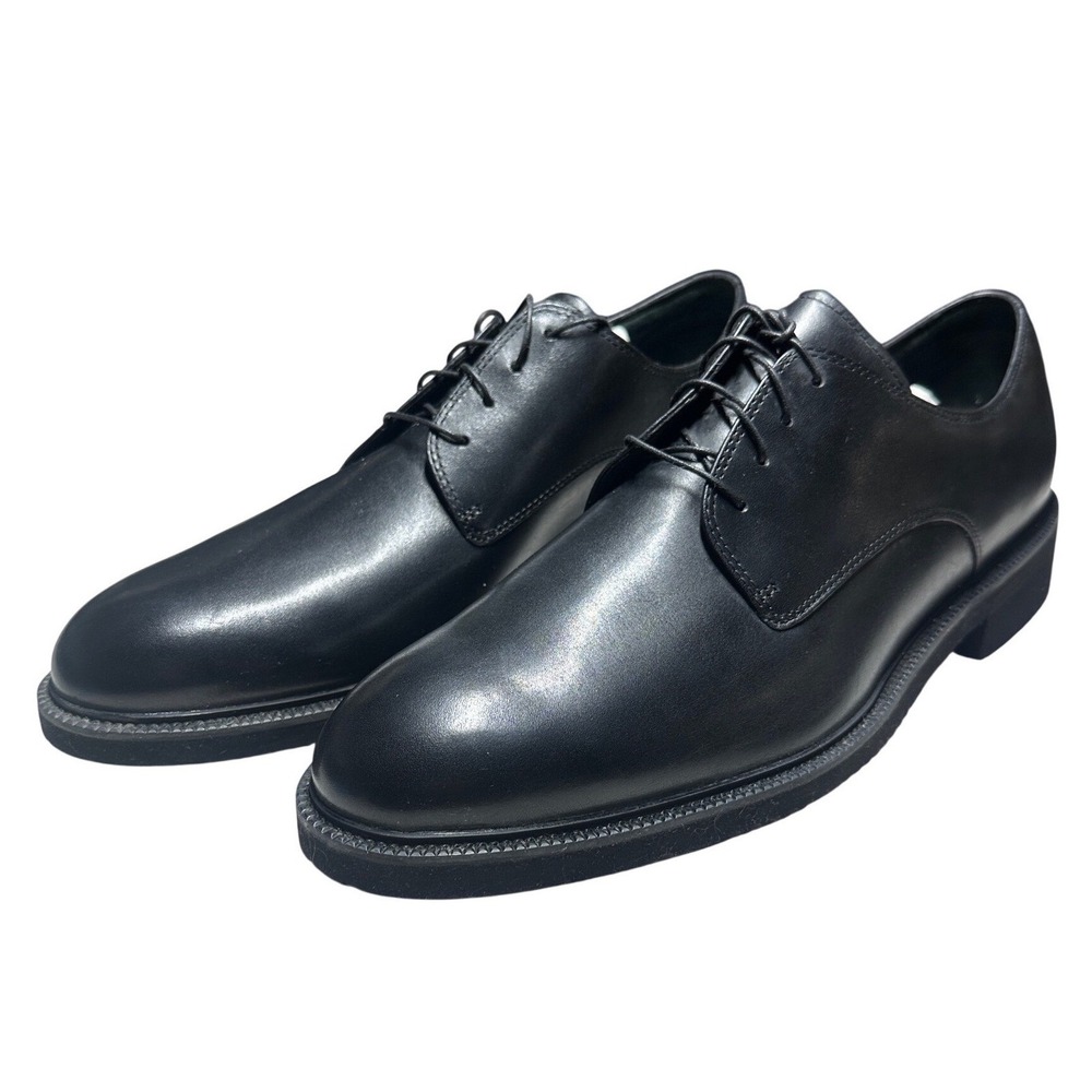 Rockport Counsel Black Leather Derby Shoes Mens 13 New APM11031 Plain Toe Oxford